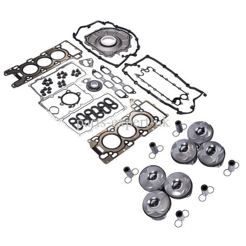 Engine piston w/rings+gasket set for jaguar xe f-type land rover 3.0l v6 aj126