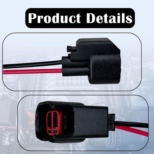 2 pcs ev6 ev14 car fuel injector connector with cable, durable 2 pcs, black