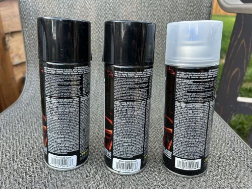 (2) vht sp187 gloss black wheel paint &amp; (1) gloss clear coat aerosol spray cans