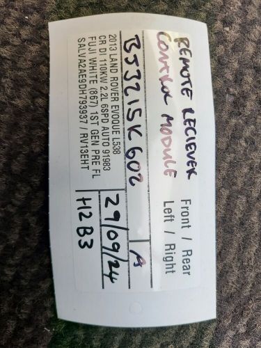 Evoque L538 2.2L Remote Receiver Module BJ32-15K602-BA 29/08/24 H2B3, US $, image 6