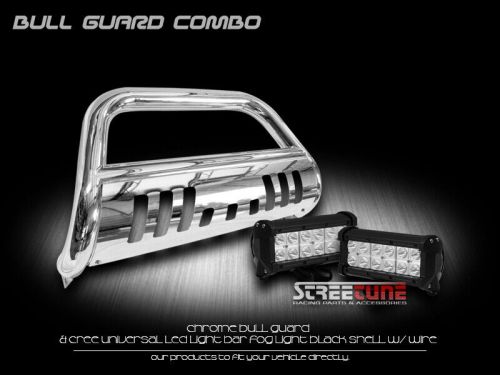 For 03-08 pilot/06-14 ridgeline chrome bull bar grille guard+36w cree led lights