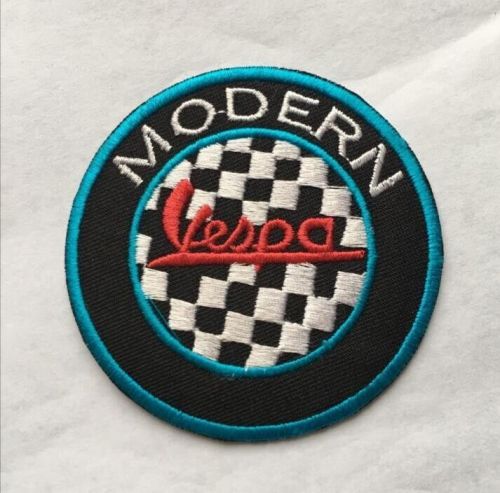 Vespa patch modern super sprint  ss v50 pk gl piaggio velcro est. 4&#034; yellow red