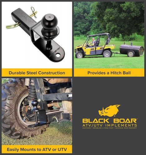 Atv/utv mount with hitch ball and winch strap loop (2&#034; ball 2&#034; shank) (66025)