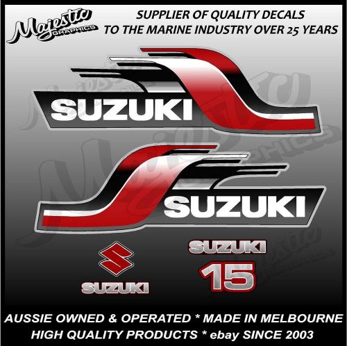 Suzuki 15 hp  - decal set - dt15 - outboard decals