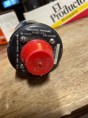 Bendix aviation fuel pressure gauge 0-530 psi 25100-a17b-1-b1