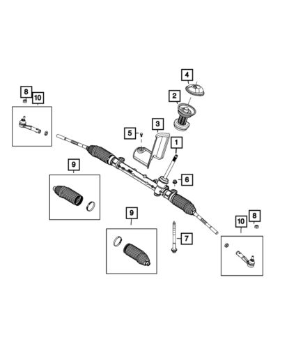 Genuine mopar rack and pinion steering gear 68607346aa