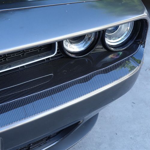 Car front lower strips trim cover decor carbon fiber for dodge challenger 2015+