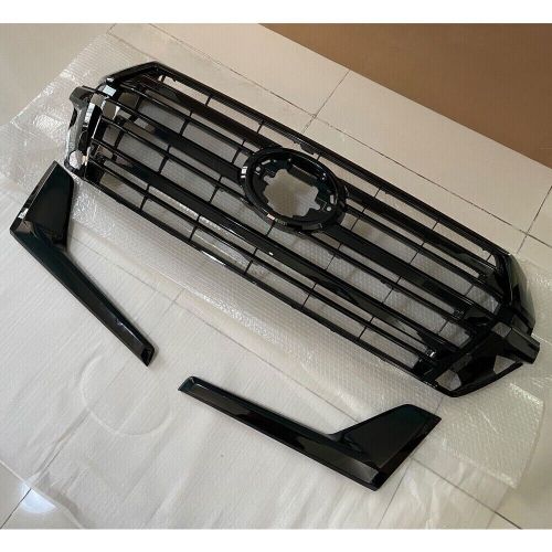 Front bumper center grill decor for toyota land cruiser lc200 16-21 black grille