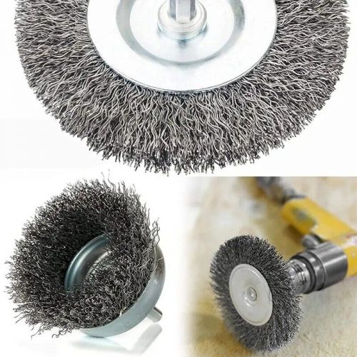 8-piece wire brush wheel pot brush set 1/4--hex shank, coarse 2575-