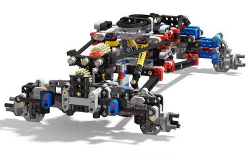 New technical 4wd off-road front suspension system moc parts kit  rc bricks