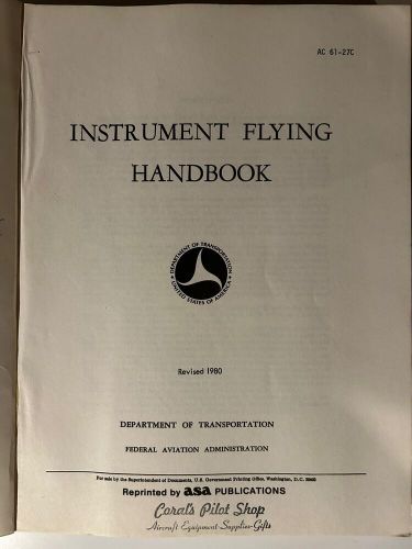 1980 vintage book: faa instrument flying handbook ac 61-27c