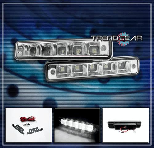 Universal 5-led white 6" euro drl daytime running head fog lights gmc ford dodge