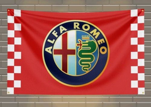 Alfa romeo workshop/mancave advertising fan flag/banner