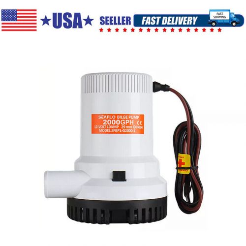 Seaflo 2000gph 12v bilge pump marine boat rv submersible water pump 28mm outlet