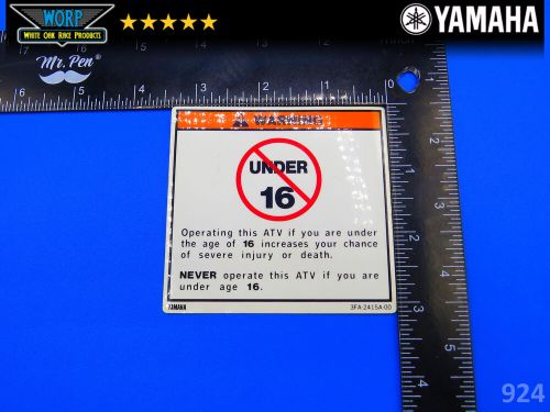 New genuine oem 90-98 yamaha banshee warning sticker decal 3fa-2415a-00-00