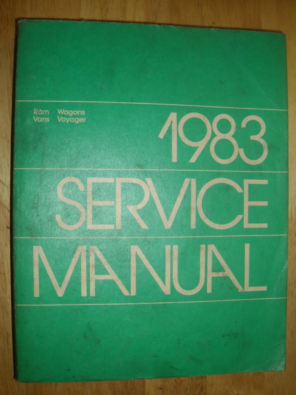 1983 dodge / plymouth / van / shop manual / shop book / original