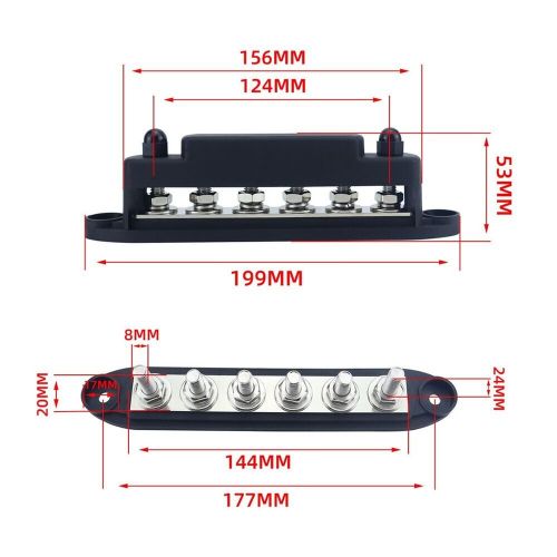 For car power distribution block 275a with protective cover and terminals