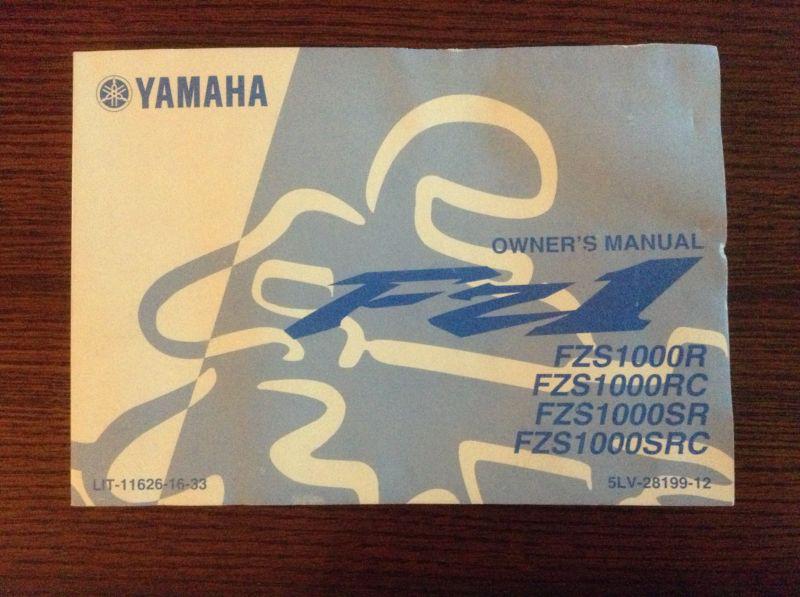  yamaha fz1 fzs1000 fazer owner's manual oem factory owners manual fzs 1000