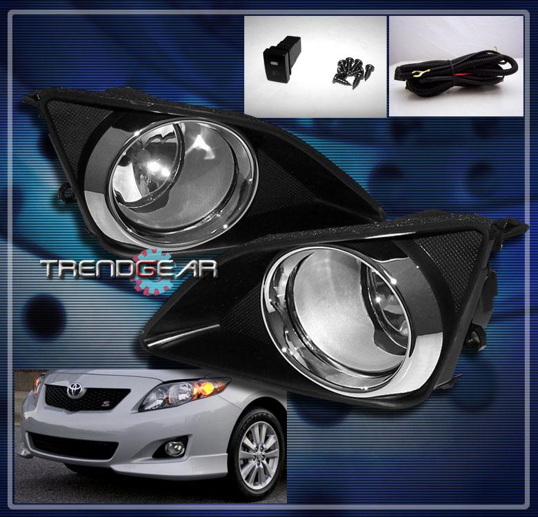 09 10 toyota corolla ce le s xle xrs bumper driving fog lights +oem switch +bulb