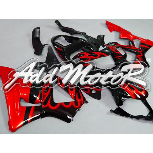 Injection molded fit cbr929rr 00 01 red flames black fairing 90n02