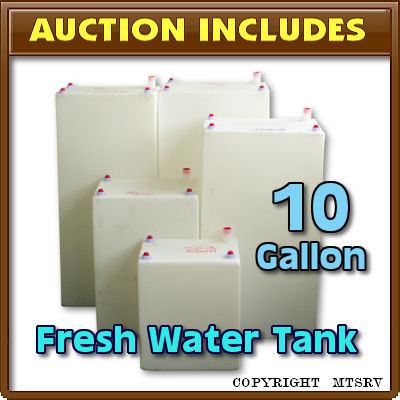 10 gallon fresh water tank - cargo trailer concession camper gal fda approved -r
