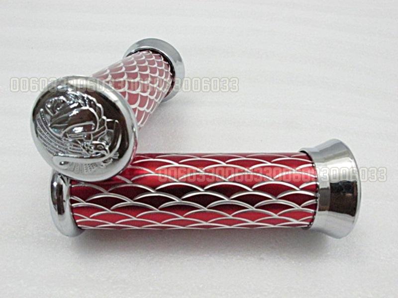 Suzuki scales custom chrome aluminum hand grips 7/8" red 7days 7/8 inch