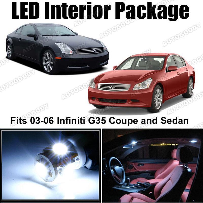 7 x white led lights interior package deal infiniti g35