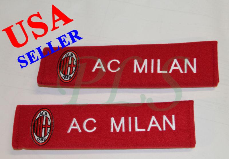 Ac milan seat belt cover shoulder pads black cushion pair