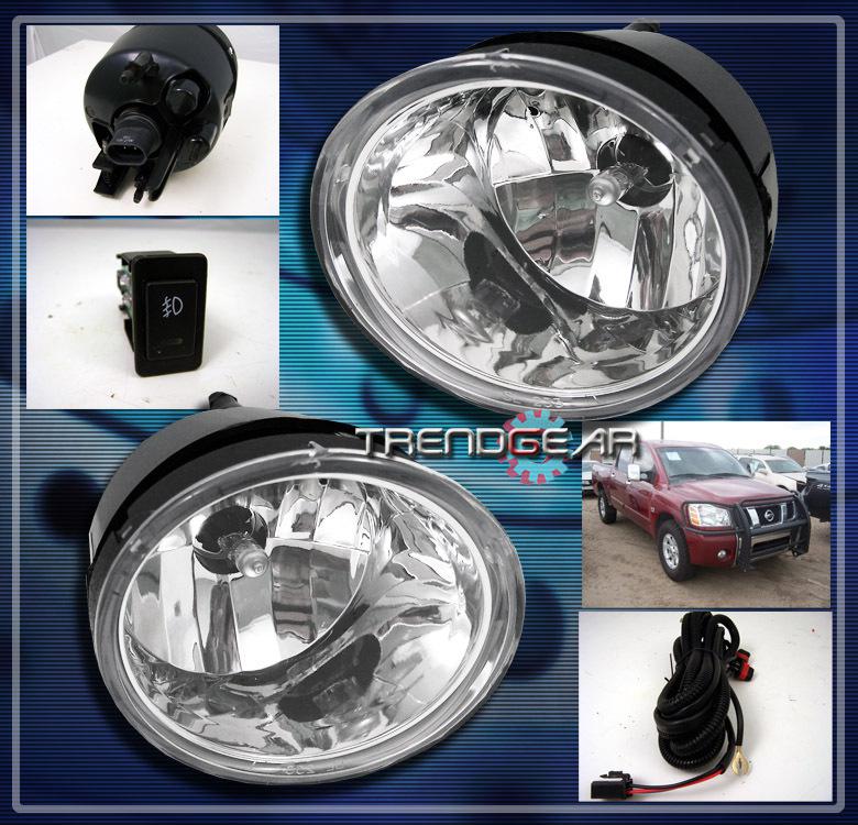 04-12 titan/05-07 armada le se xe jdm bumper clear fog lights lamps+switch+bulb