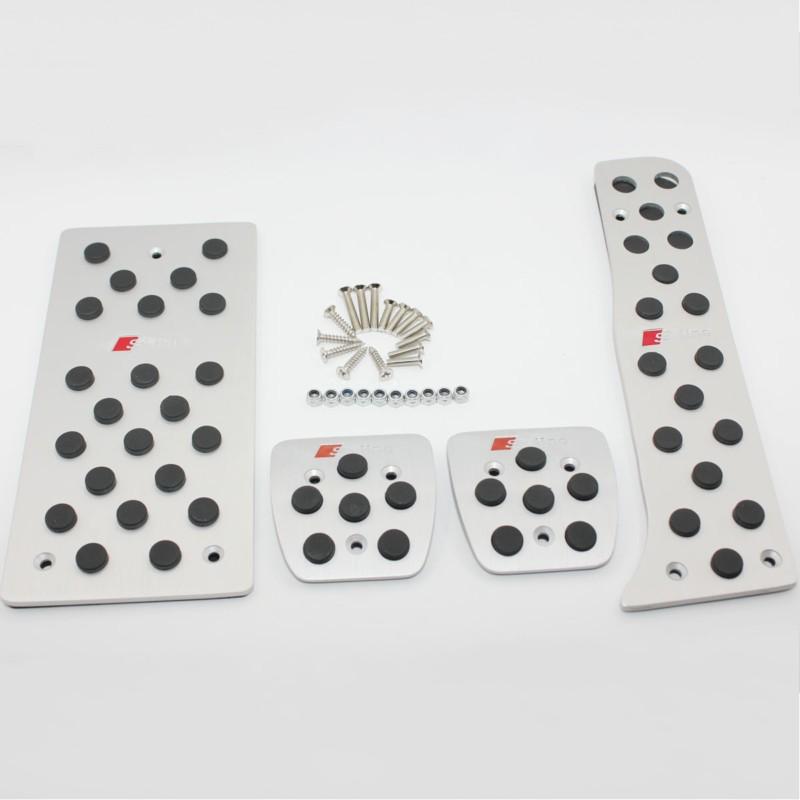 Aluminum sline fuel brake foot rest mt pedal pedals pads fit for audi a3 