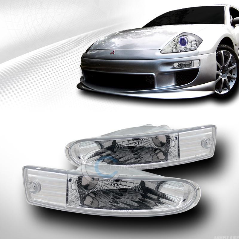 Depo chrome clear front signal parking bumper lights lamps 00 01 02 mits eclipse