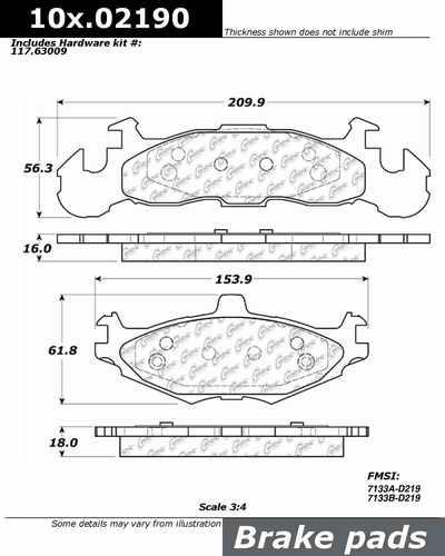 Centric 104.02190 brake pad or shoe, front