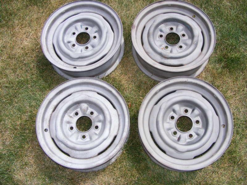 1957 chevrolet steel wheels (set of 4) good condition - blasted