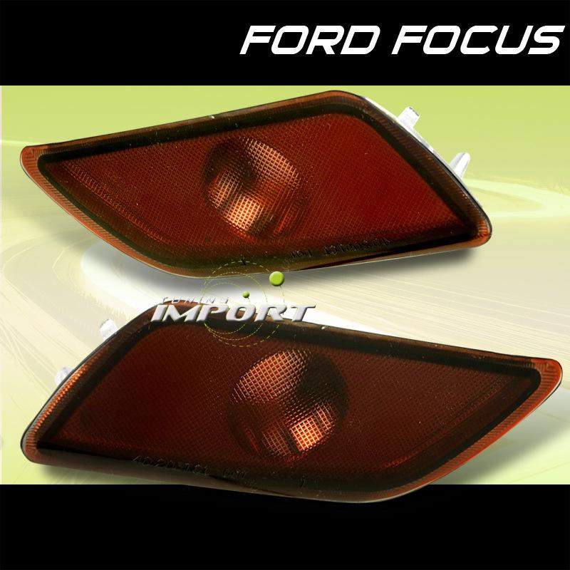 Ford 00-04 focus smoke amber bumper parking signal lights driver+passenger set