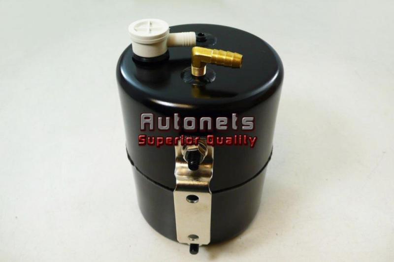 Aluminum black finish vacuum system reservoir tank universal fit hot rat rod