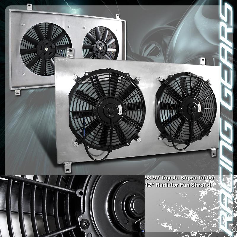 93-98 toyota supra jdm manual transmission mt aluminum radiator fan shroud + fan