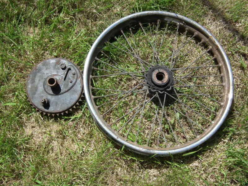 Bsa triumph quick change rear wheel with brake drum and backing plate