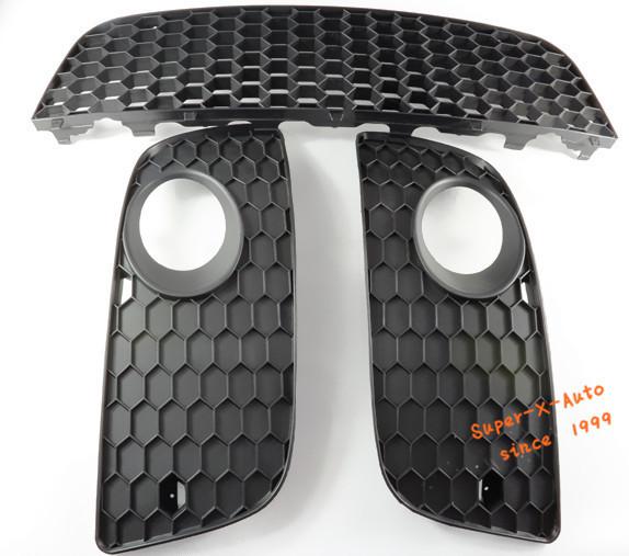 Mesh front lower bumper center grille fog light cover for vw jetta mk5 2005-2010