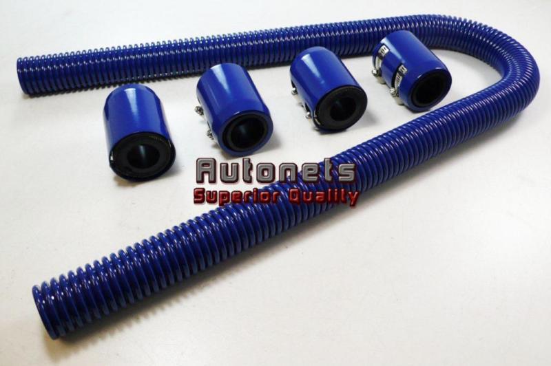 48" blue stainless steel radiator hose kit universal fit hot rod