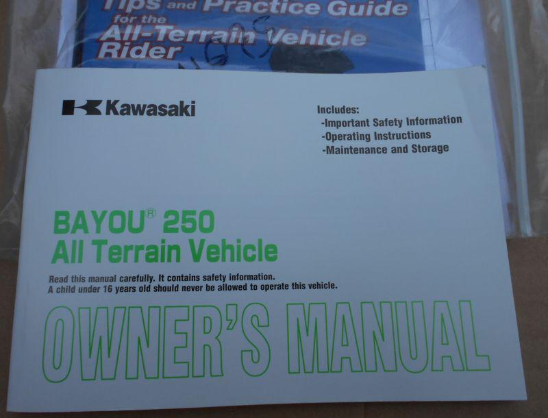 '06 kawasaki bayou 250 atv  owners manual 2006 all terrain vehicle unused dealer