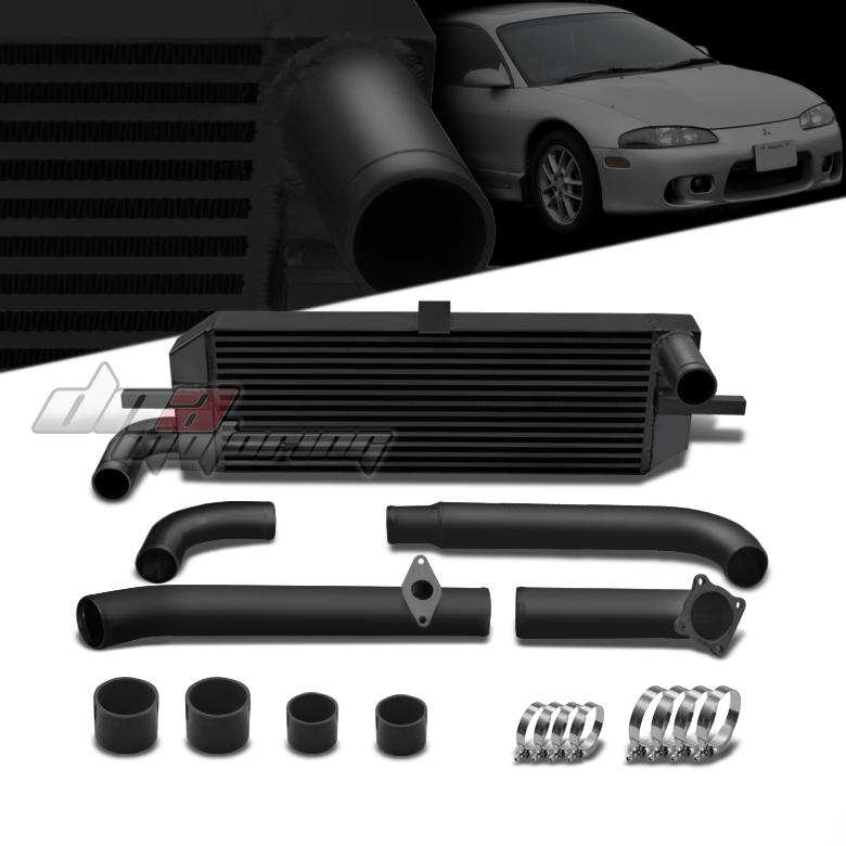 95-99 mit eclipse 2g 4g63 black full aluminum bar&plate turbo intercooler+piping