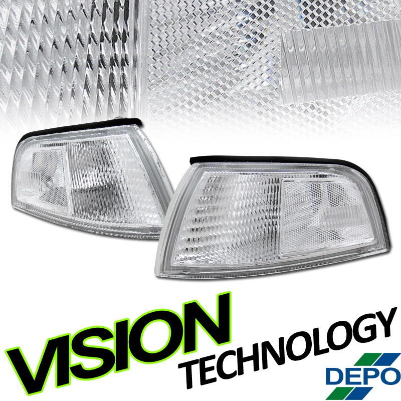 Depo 97-01 mirage 4d/4dr sedan chrome clear corner lights signal/parking lamps