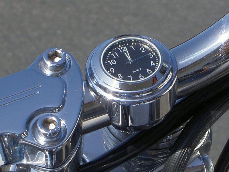 Motorcycle handlebar clock with black dial - waterproof