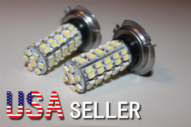 2x new  h7 68 led fog driving light 3528 smd car bulbs - white