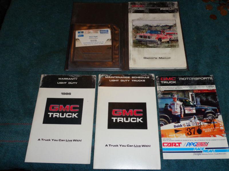 1986 gmc truck owner's manual set / original guide book set 1500-3500 