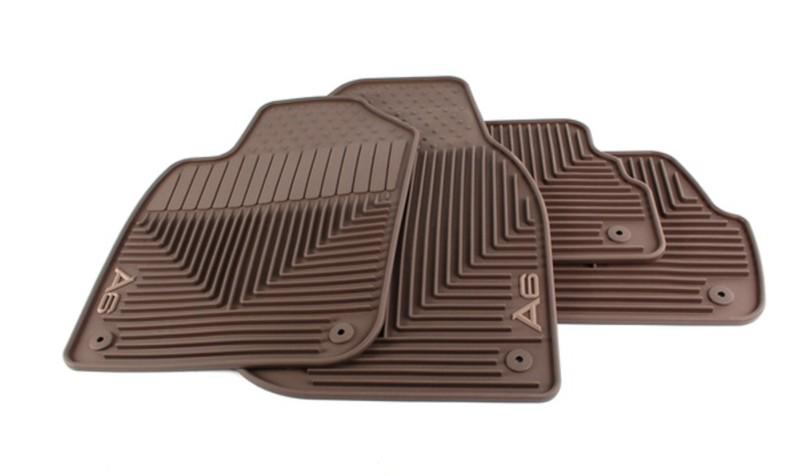 1999 to 2004 audi a6 rubber floor mats - factory oem accessories - clay/brown