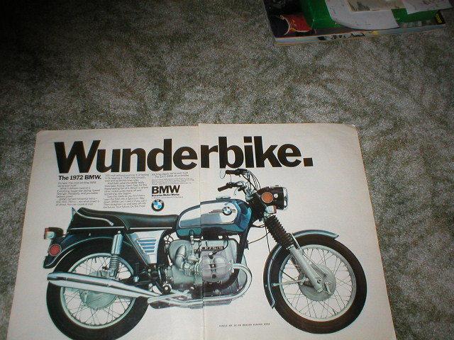 1972 bmw wunderbike r75/5  original 2 pg street bike motorcycle ad 