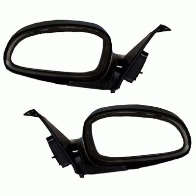 Black power heated side view door mirror pair set driver passenger left+right