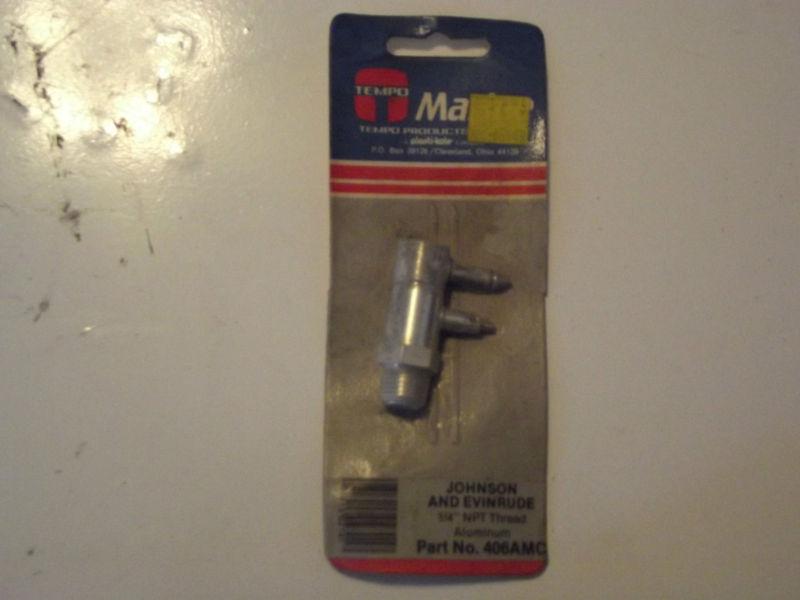 Tempo marine johnson evinrude 1/4" npt thread aluminum #406amc