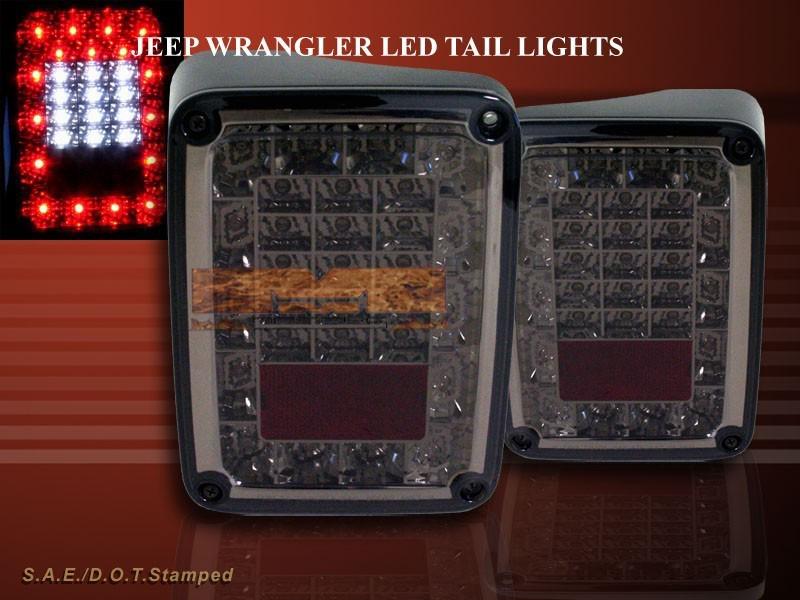 07 08 09 10 11 12 jeep wrangler tail lights led smoke new